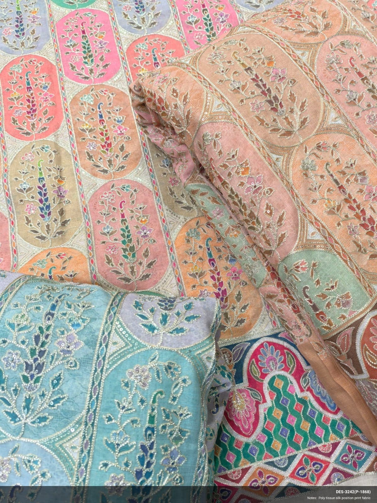 Tissue silk position print DES-3242 — view 1